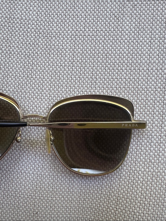 Prada Metal Frame Women\'s Sunglasses - Yellow Lenses